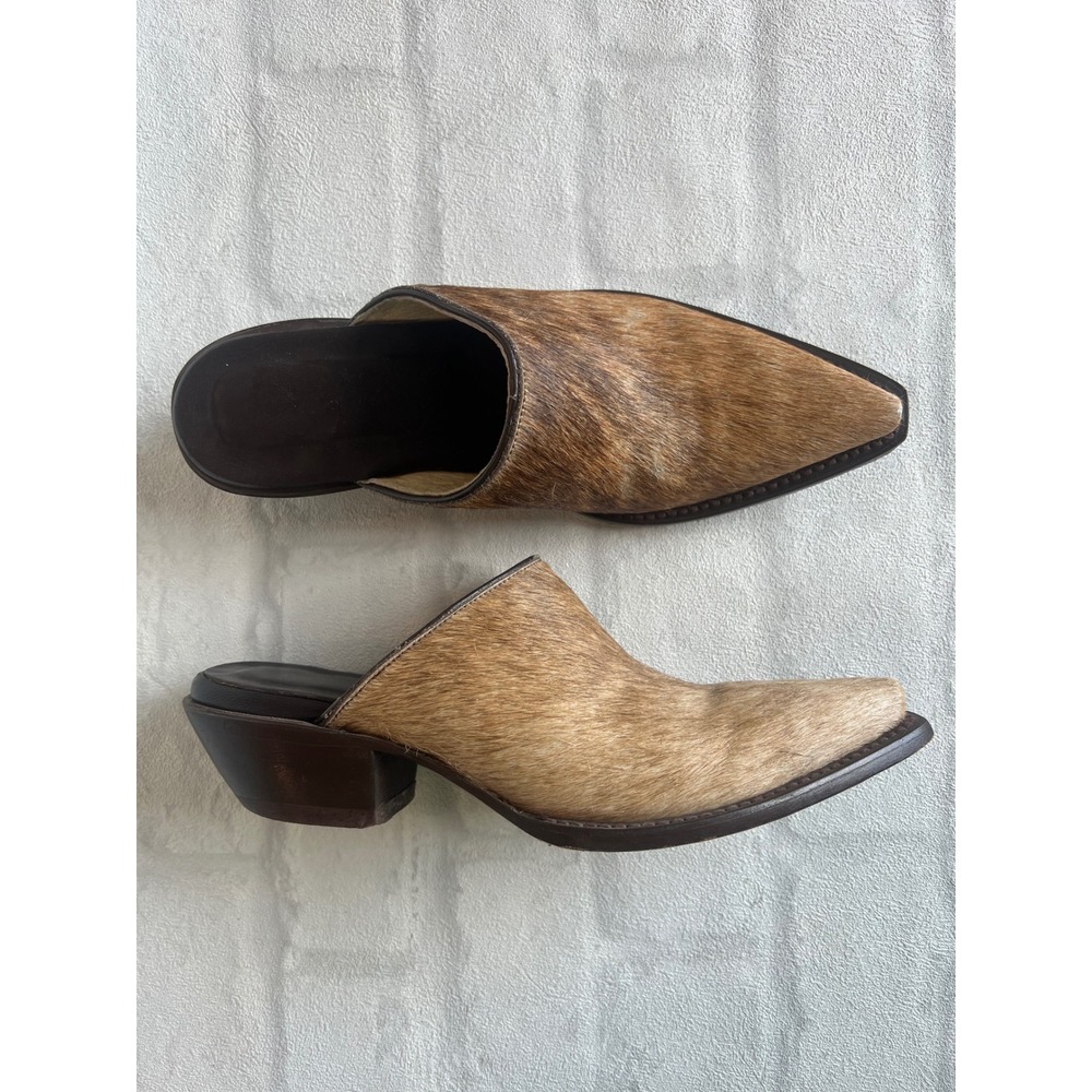Hair on Hide Mules women's 6/ old money quiet luxury western cowgirl leather